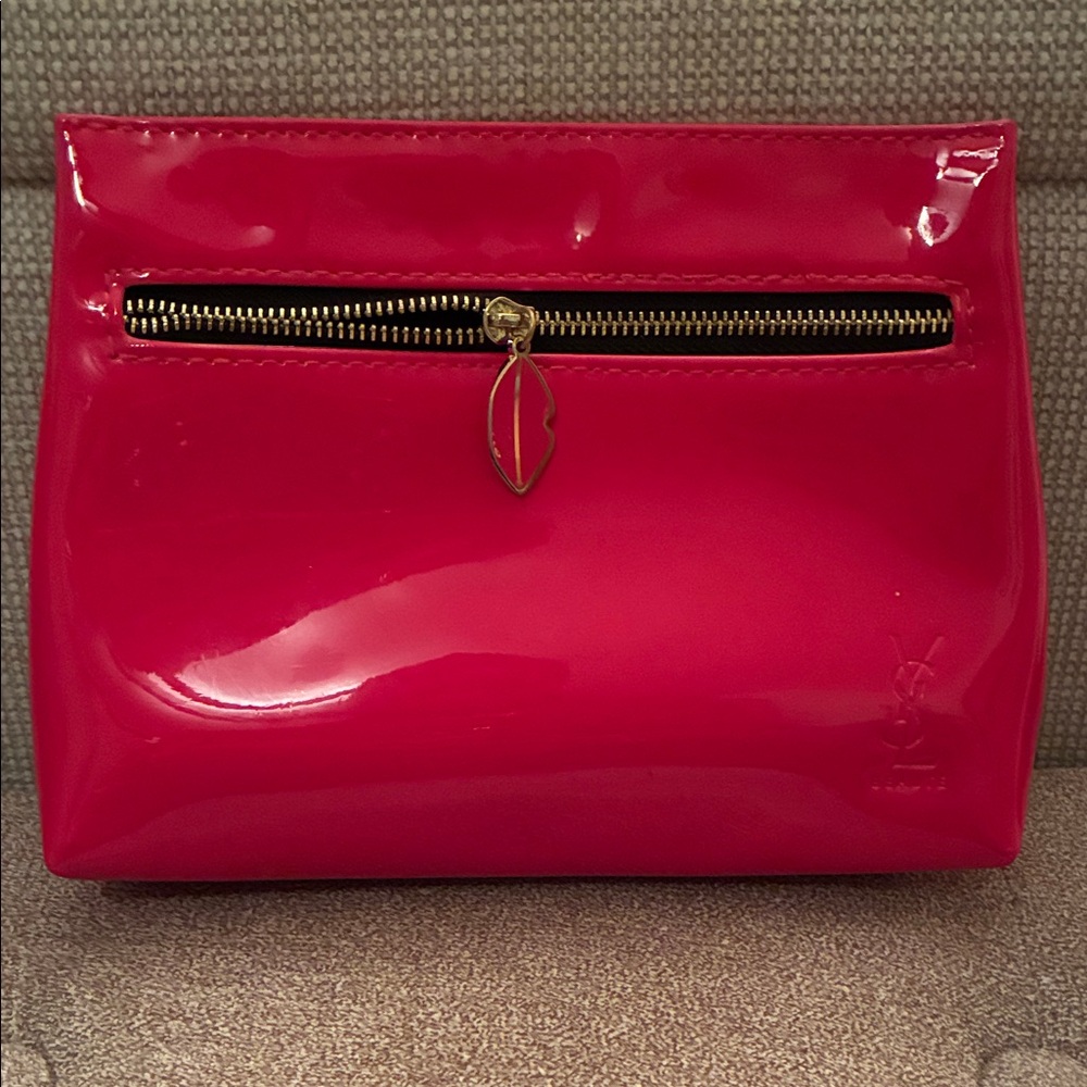 Yves Saint Laurent Vibrant Pink Patent Cosmetic Bag 💄